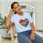 Color Burst Heart Adult T-shirt