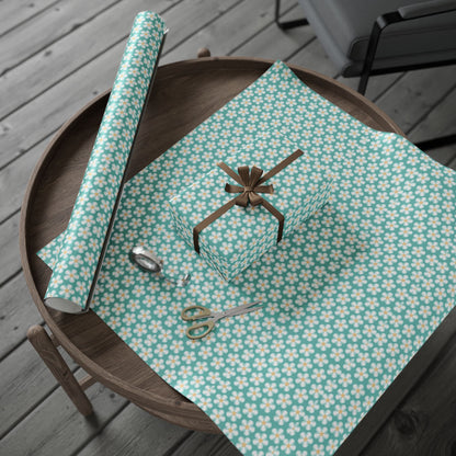 Tealberry Blooms Wrapping Paper