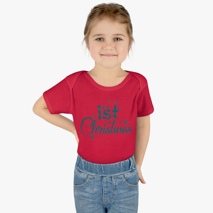 1st Christmas Infant Baby Rib Bodysuit