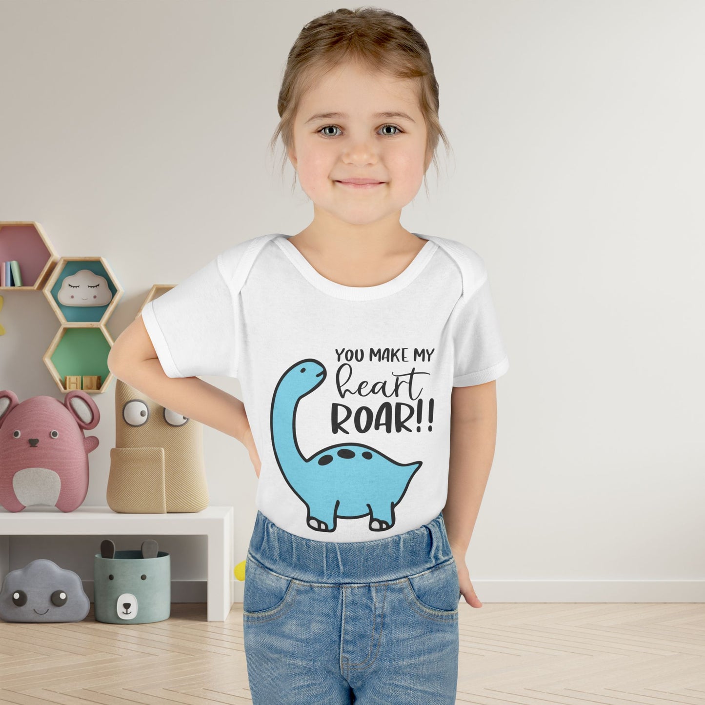 You Make My Heart Roar!! Baby Rib Bodysuit