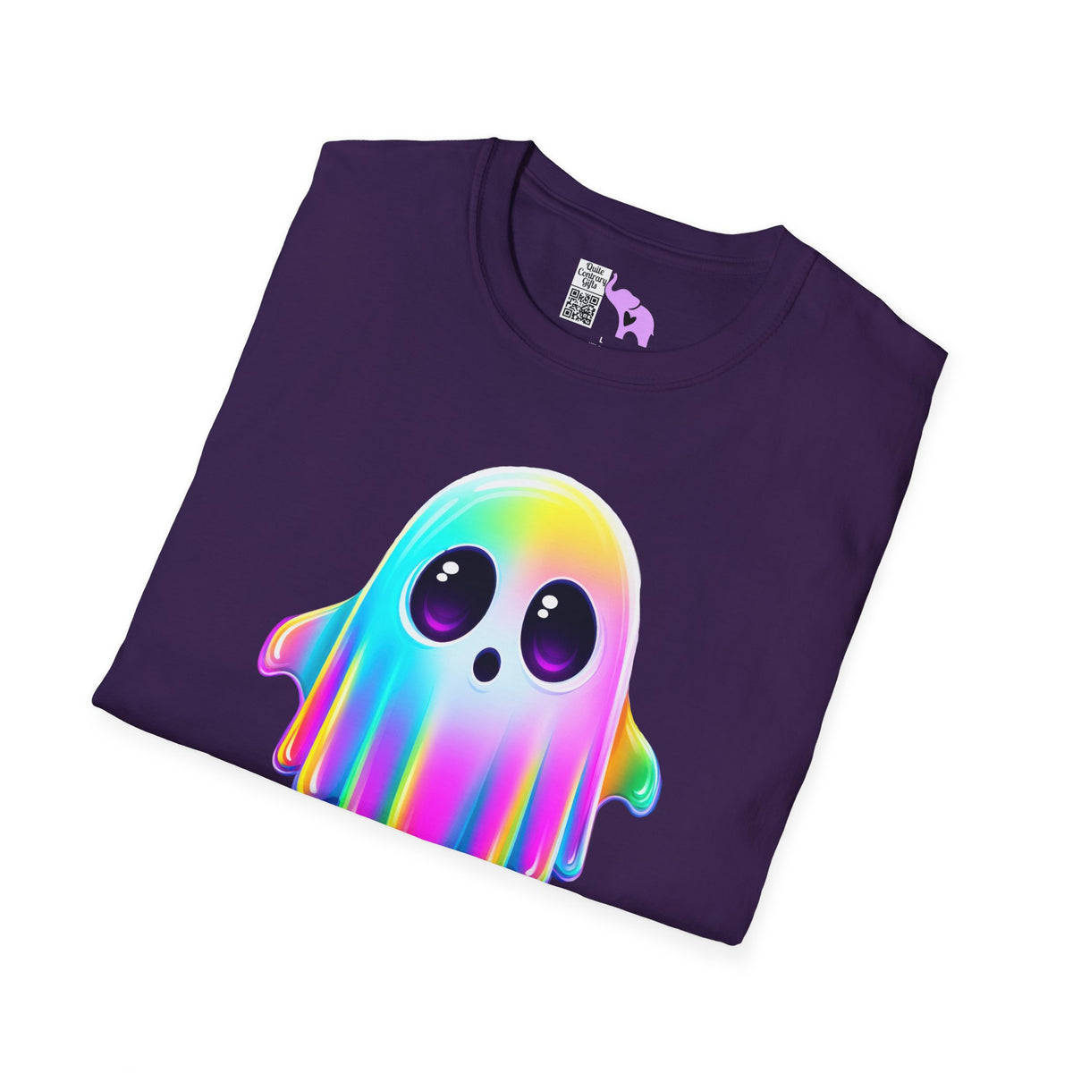 Neon Ghostly Boo Adult T-shirt