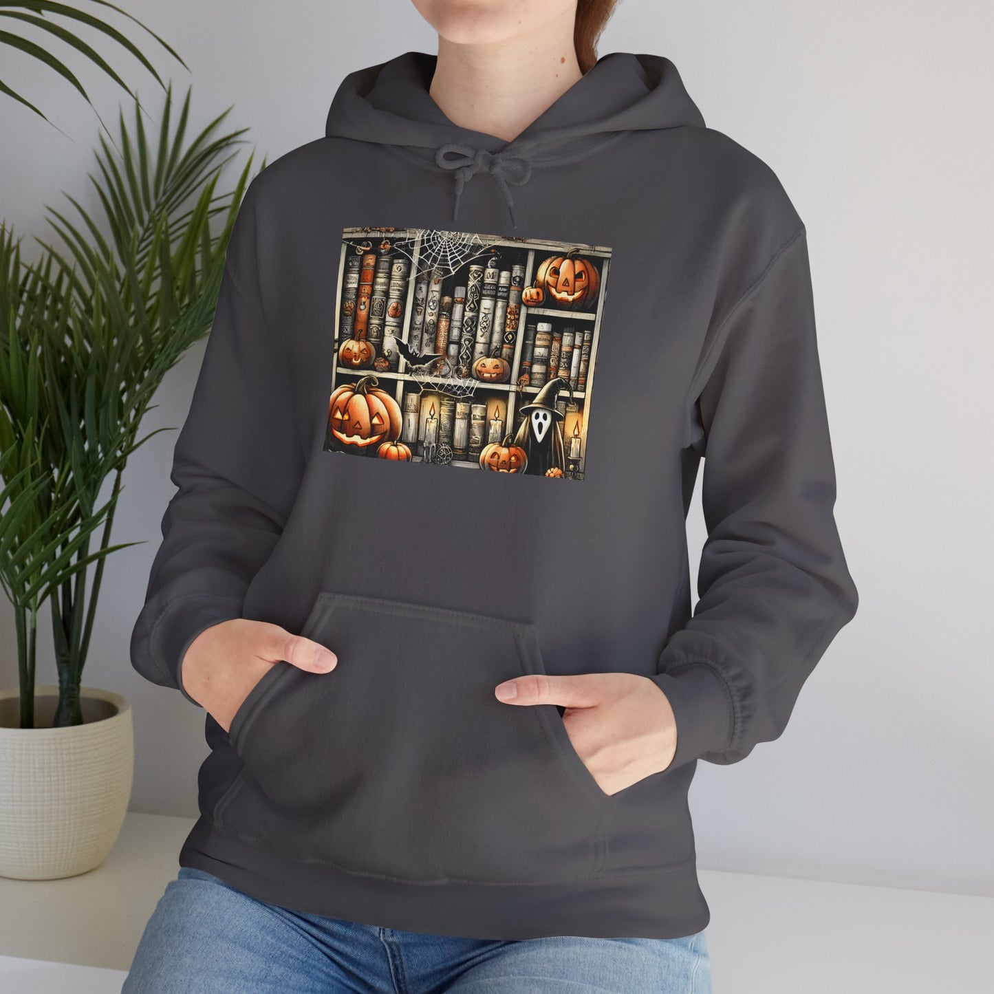Spooky Book Shelf Heavy Blend™ Hooded Sweatshirt