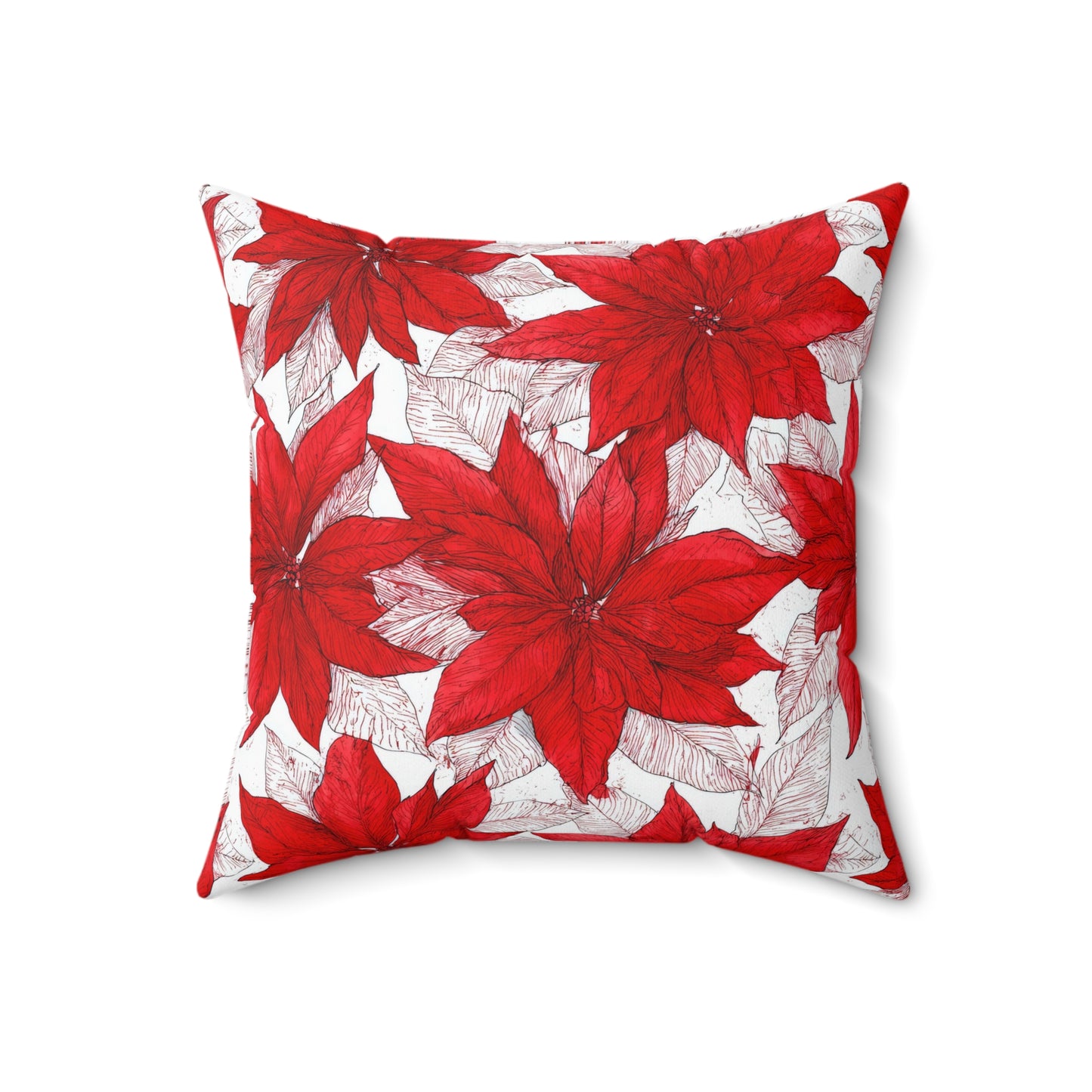 Christmas Blossom Sketch Throw Pillow