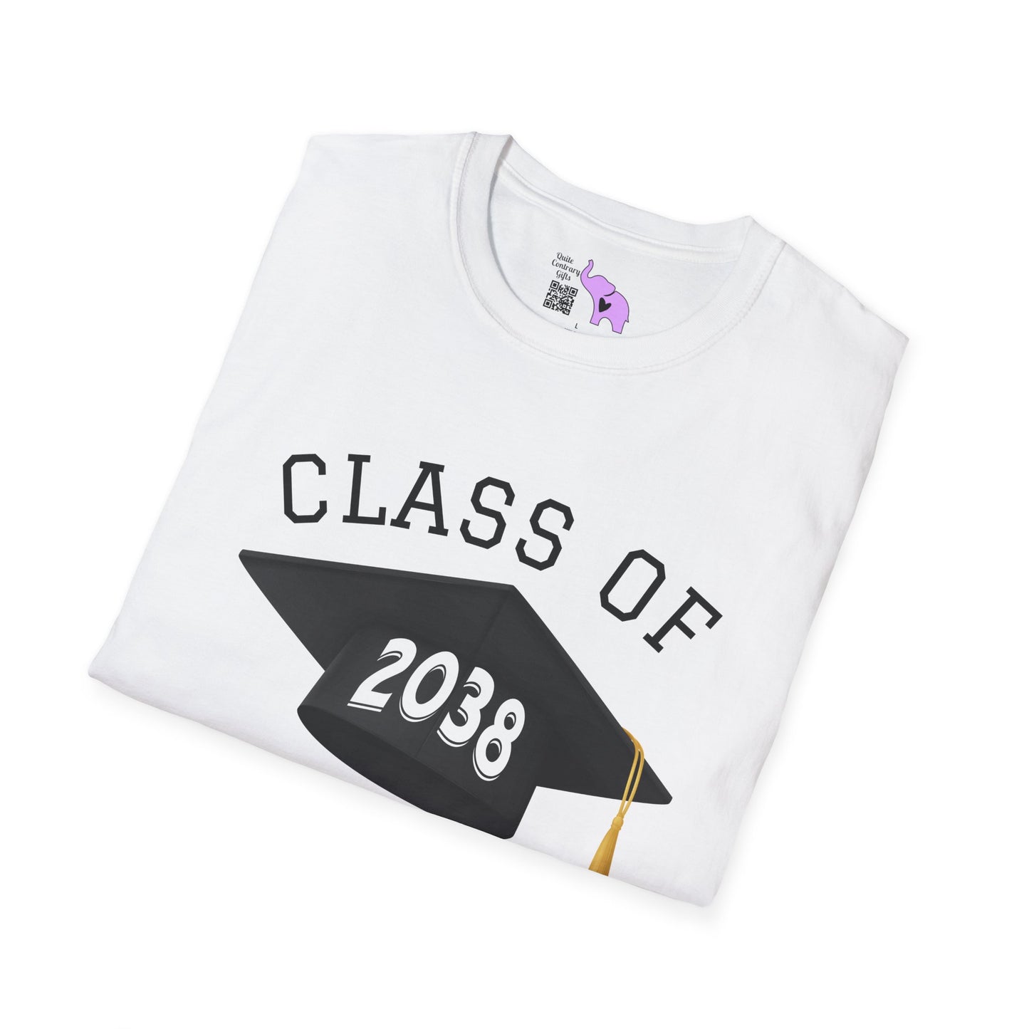 Class of 2038 Unisex Tshirt for 2025/26 Kindergarteners (Style 2)