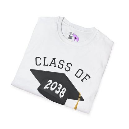 Class of 2038 Unisex Tshirt for 2025/26 Kindergarteners (Style 2)