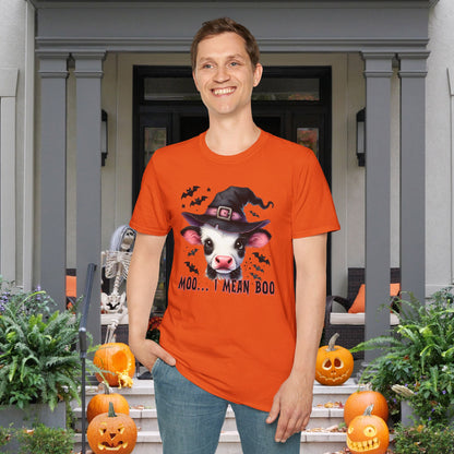 Moo...I Mean Boo Baby Cow Adult T-shirt