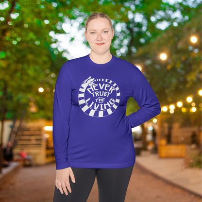 Never Trust The Living Beetlejuice Adult Long Sleeve Tee
