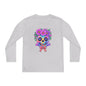 Neon Sugar Skull w/Floral Crown Youth Long Sleeve Tee