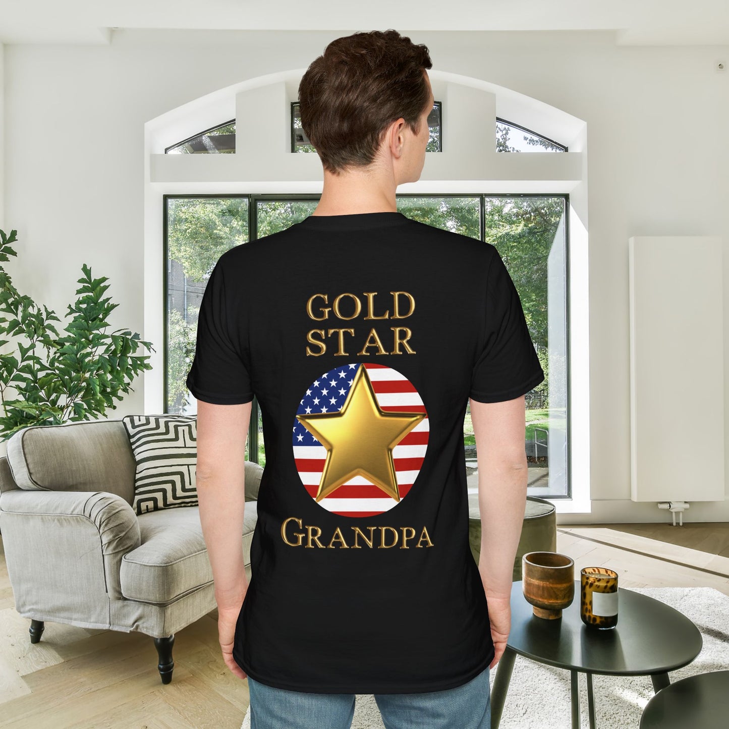 Gold Star Grandpa Forever Proud Adult T-shirt