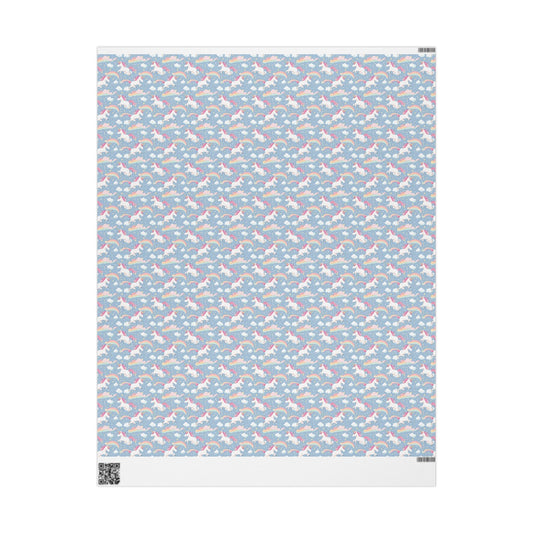 Snuggle Sky Unicorns Wrapping Paper