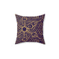 Oriental Purple/Gold Floral Throw Pillow