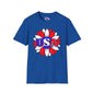 USA Red, White, and Blue Sunflower 2 Adult T-shirt