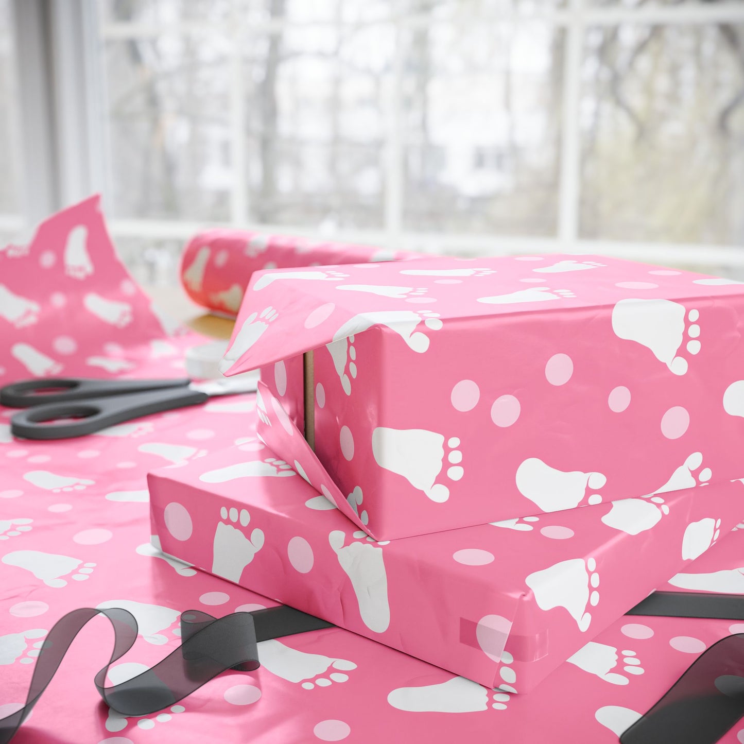 Baby Steps in Pink Wrapping Paper