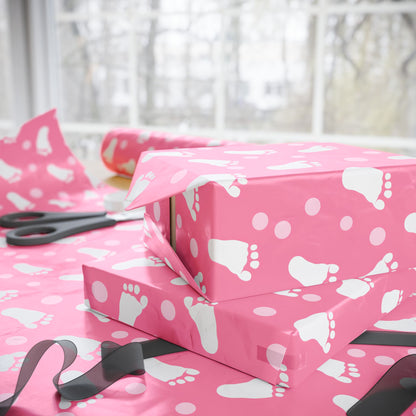 Baby Steps in Pink Wrapping Paper