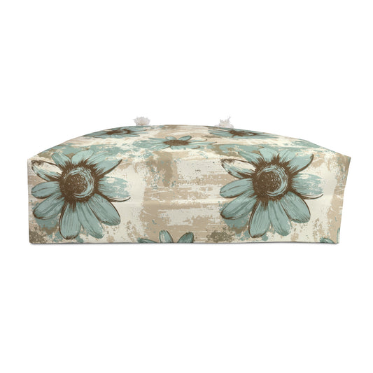 Rustic Teal Daisy Weekender Bag