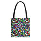 Warped Colorful Checkered Canvas Tote Bag