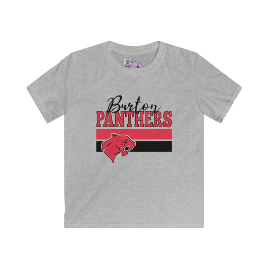 Burton Panthers w/Mascot & Stripes Youth Softstyle Tee