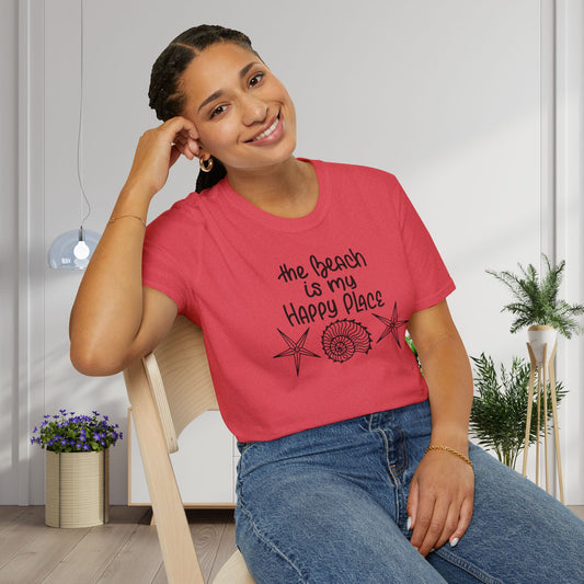 The Beach Is My Happy Place Adult T-shirt
