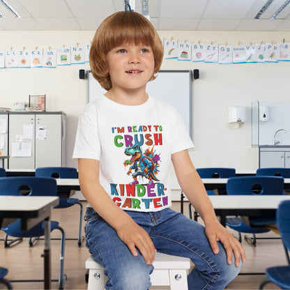 I'm Ready to CRUSH Kindergarten Dinosaur Heavy Cotton™ Toddler T-shirt