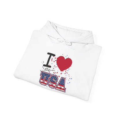 I Love The USA Heavy Blend™ Hooded Sweatshirt