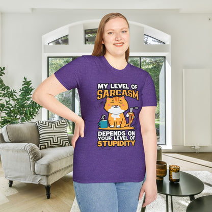 My Level of Sarcasm Adult T-shirt