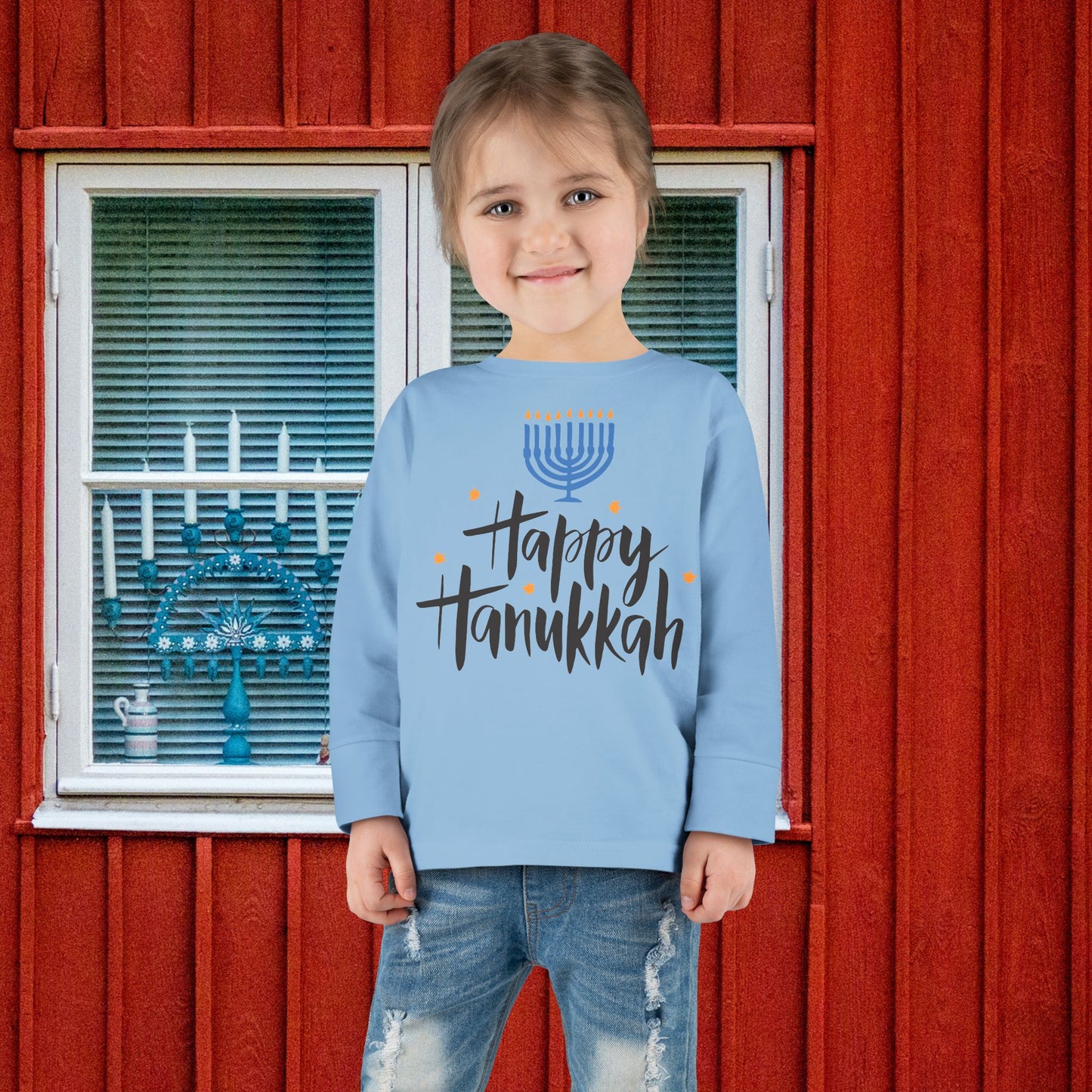Happy Hanukkah 6 Toddler Long Sleeve Tee