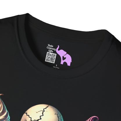 Ice Cream Cone Skull Adult T-shirt