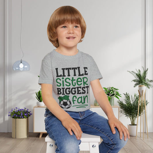 ""Little Sister Biggest Fan (Soccer) Heavy Cotton™ Toddler T-shirt