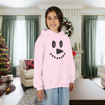 Snowman Face Youth Heavy Blend Hooded Sweatshirt