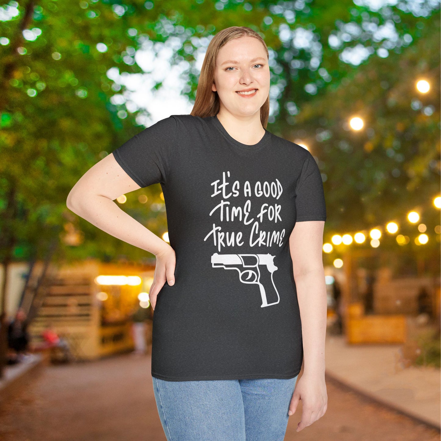 It's A Good Time For True Crime (Gun) Adult T-shirt