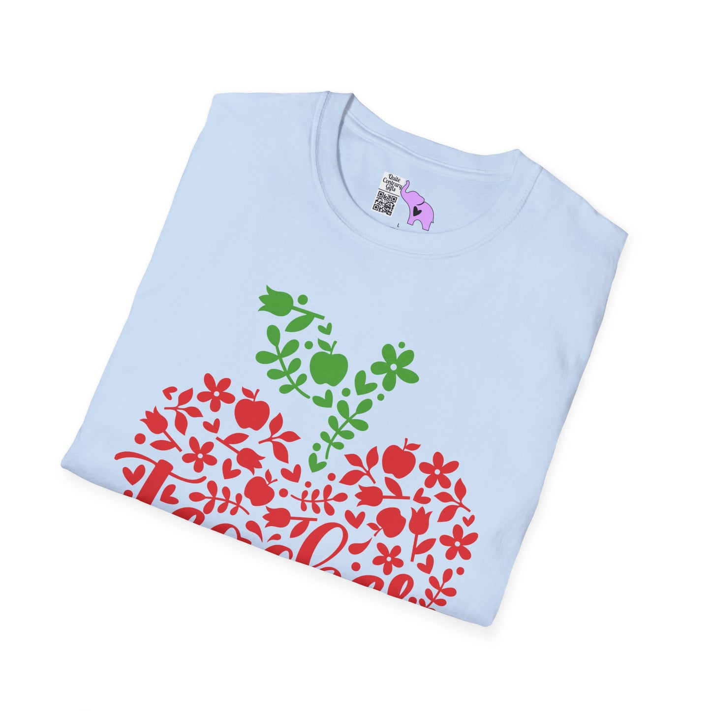 Teacher Apple Heart Adult T-shirt