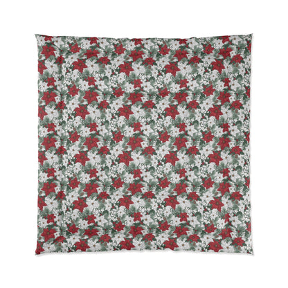 Winter Poinsettia Garden Comforter