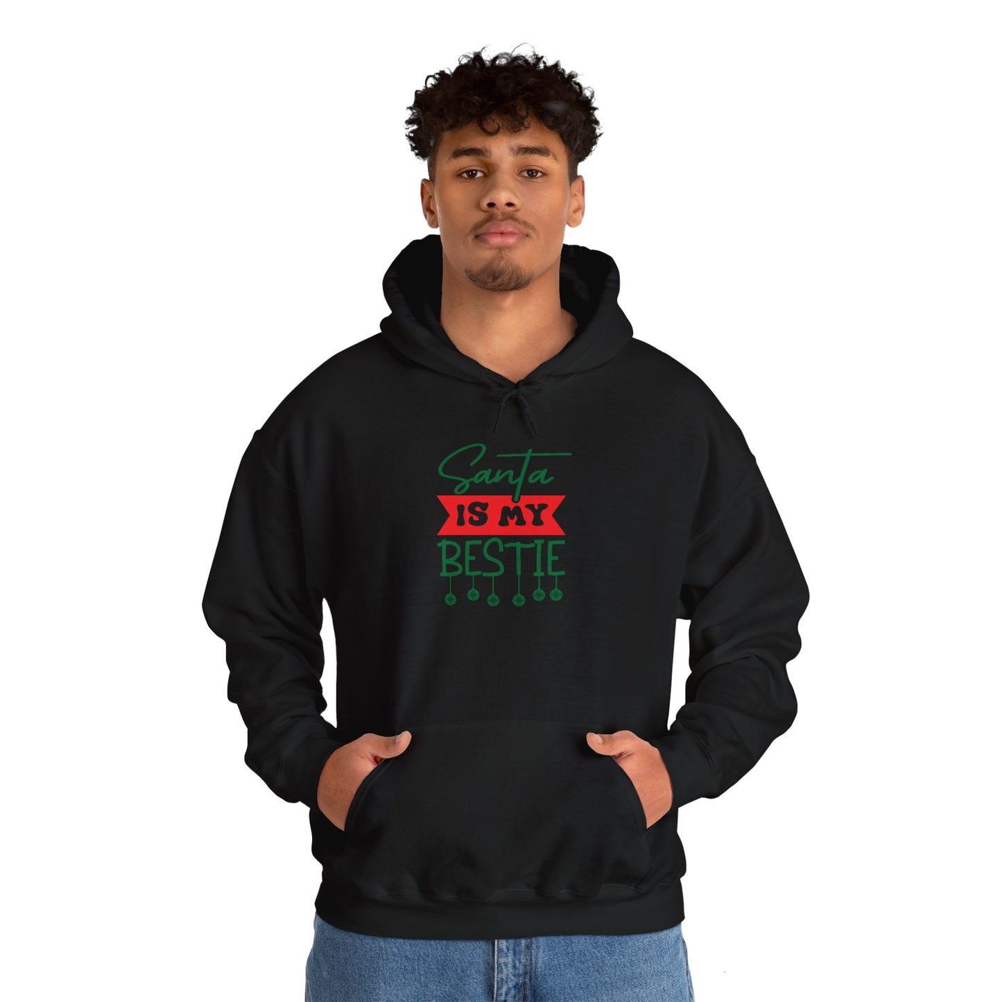 Santa Is My Bestie Adult Heavy Blend™ Hooded Sweatshirt