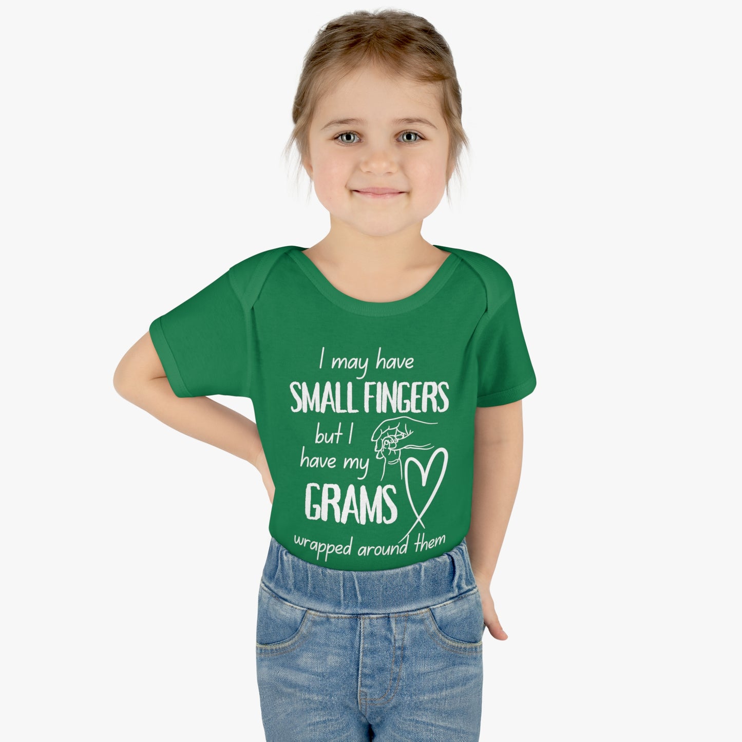 I May Have Small Fingers But I Have My GRAMS Wrapped around them Infant Baby Rib Bodysuit