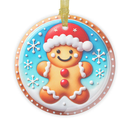 Jolly Gingerbread Glass Ornament
