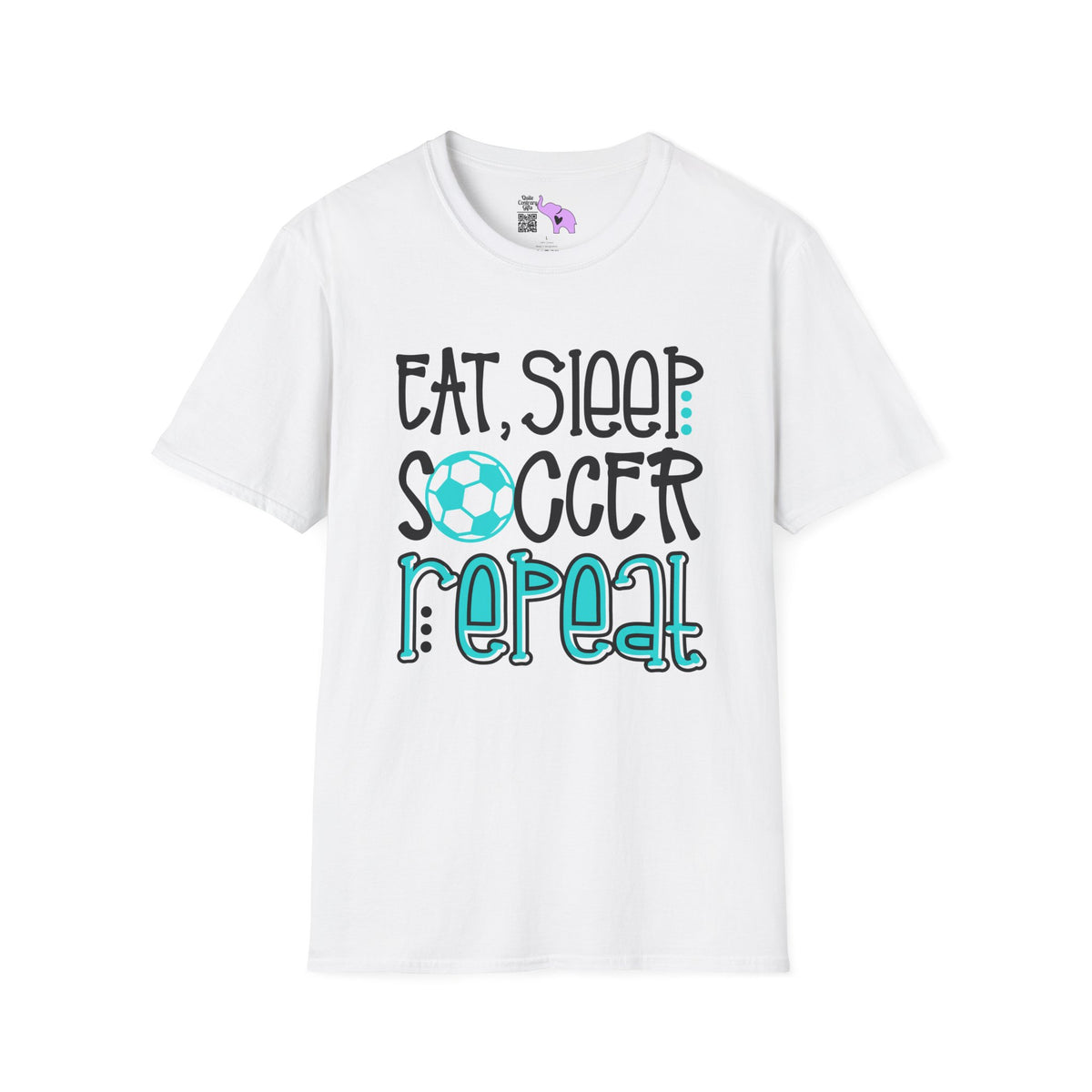 Eat Sleep Soccer Repeat (Teal) Adult T-shirt