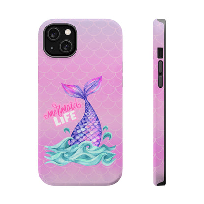 Pink Mermaid Life MagSafe® Compatible Tough Case for iPhone