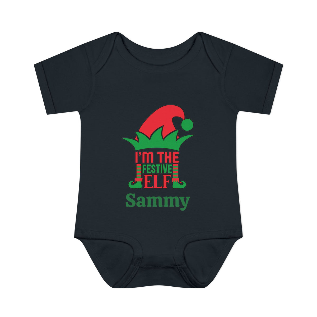 I'm The Festive Elf Personalized Infant Baby Rib Bodysuit
