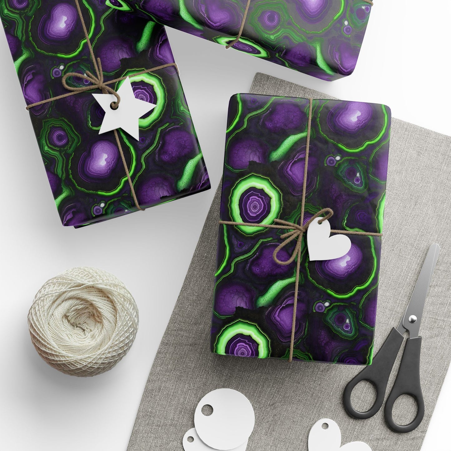 Amethyst & Lime Fracture Wrapping Paper