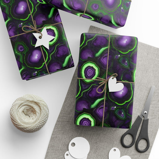 Amethyst & Lime Fracture Wrapping Paper