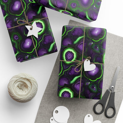 Amethyst & Lime Fracture Wrapping Paper