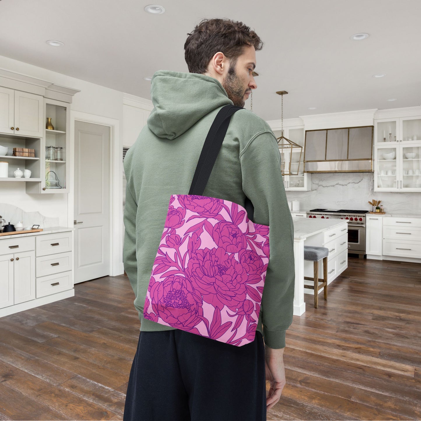 Blush Peony Garden Canvas Tote Bag