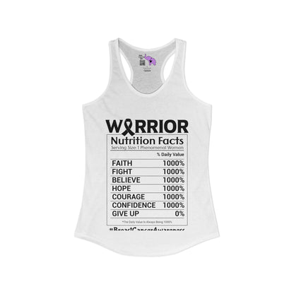 Warrior Nutrition Facts (Cancer) Women's Ideal Racerback Tank