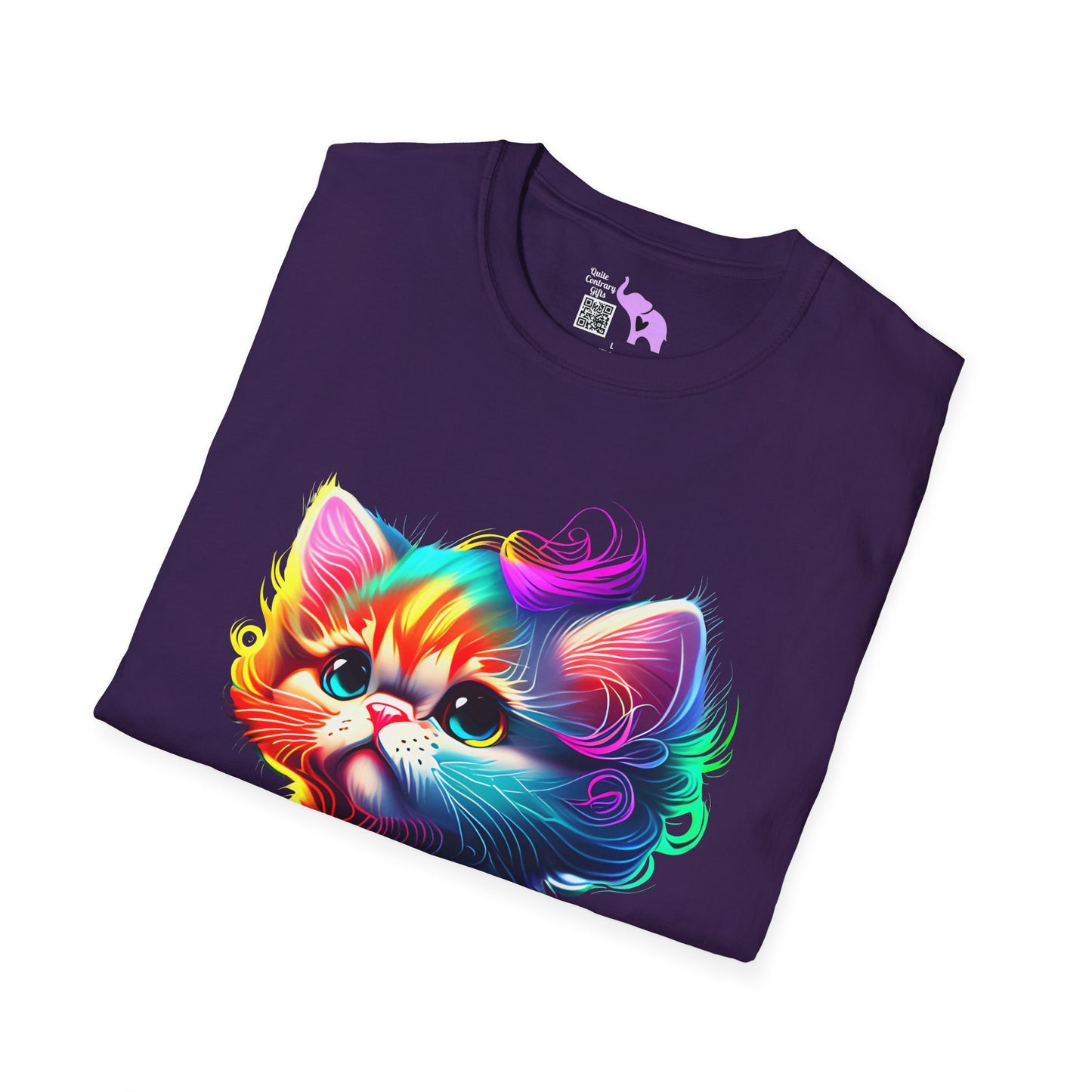 Cute Colorful Kitten Adult T-shirt