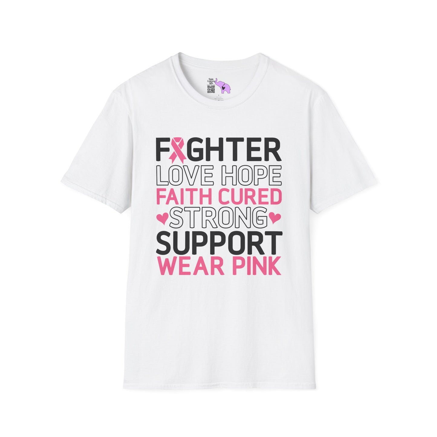 Fighter Love Hope Faith Cured Strong Support Wear Pink Adult T-shirt