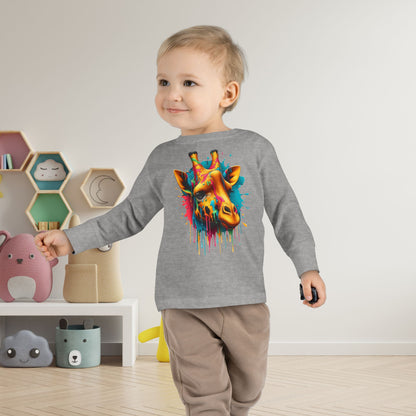 Colorful Giraffe Toddler Long Sleeve Tee