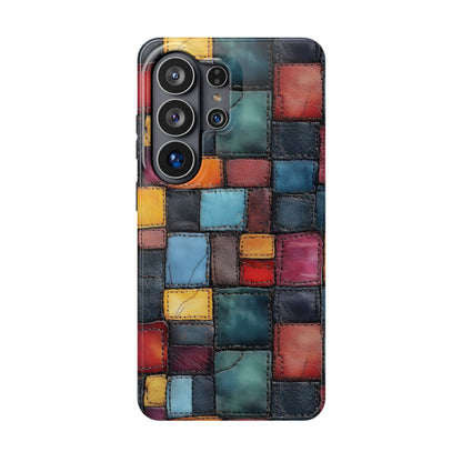 Coloerful Leather Patchwork MagSafe® Compatible Tough Case for iPhone