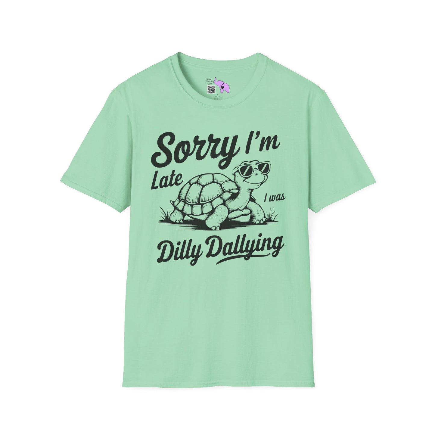 Sorry I'm Late I Was Dilly Dallying (Turtle) Adult T-shirt