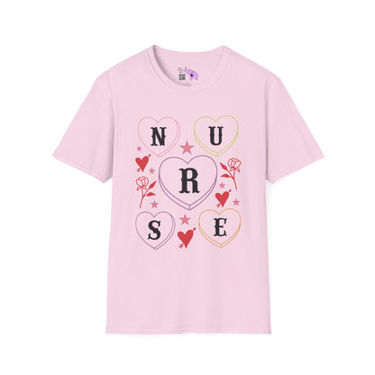 ""Nurse Candy Hearts Adult T-shirt