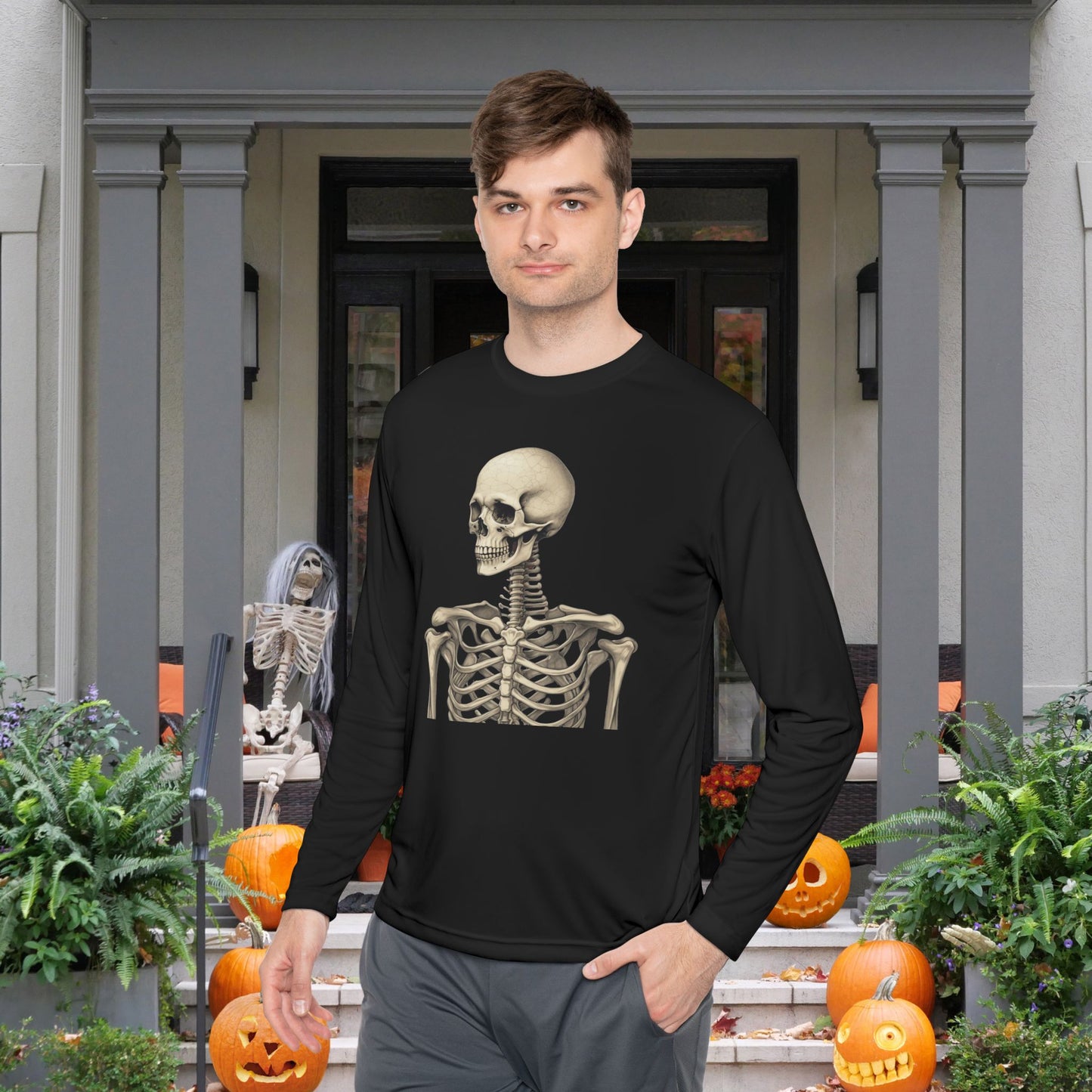 Skeleton Person Adult Long Sleeve Tee